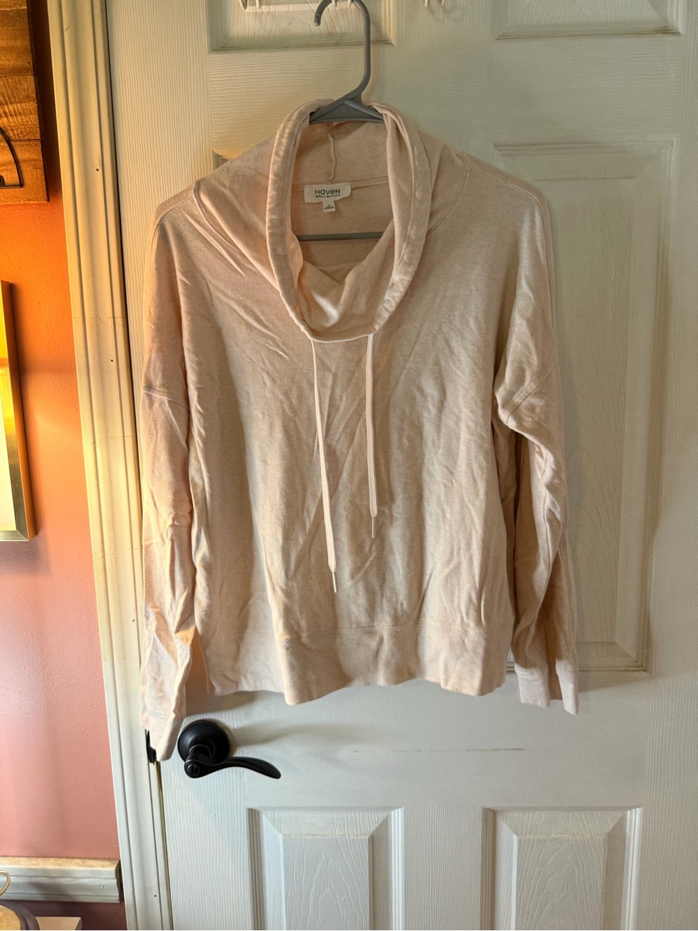 Haven Well Within light pink Cowl-Neck Pullover sweatshirt sz M